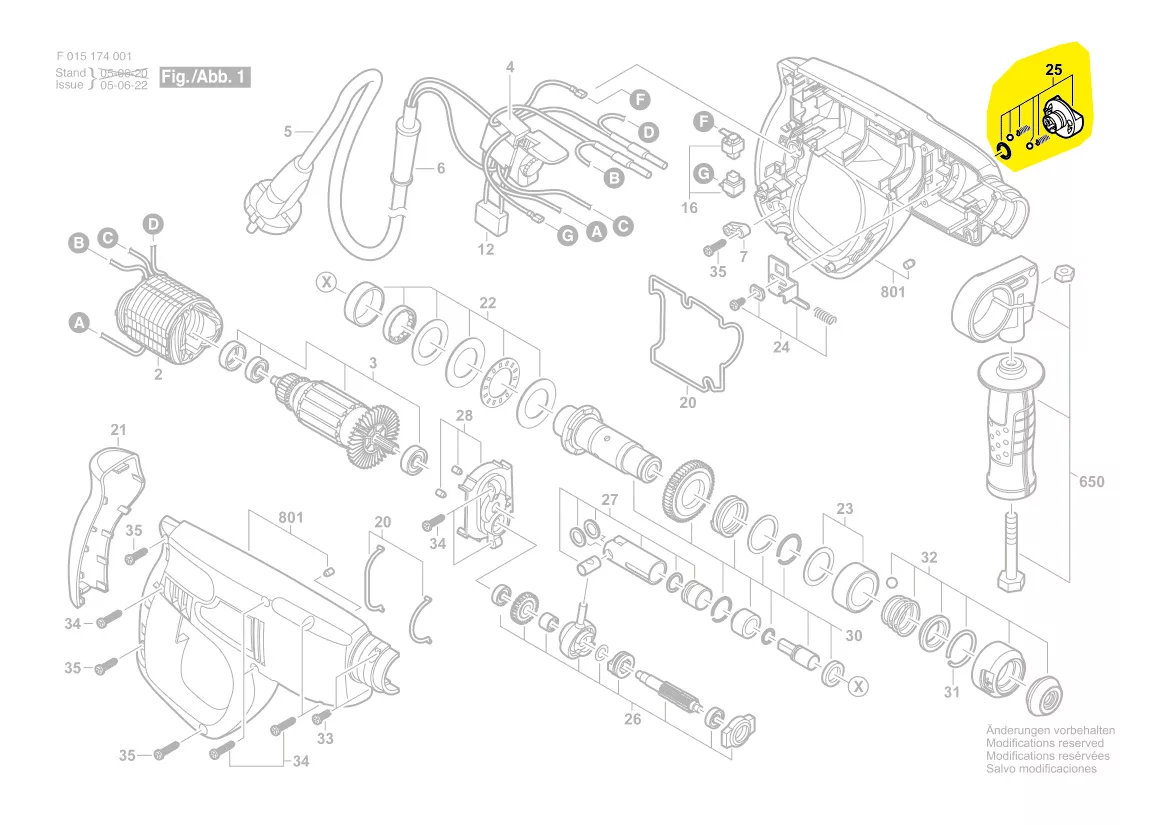 Manette mode percussion réf. 2 610 395 074 Skil